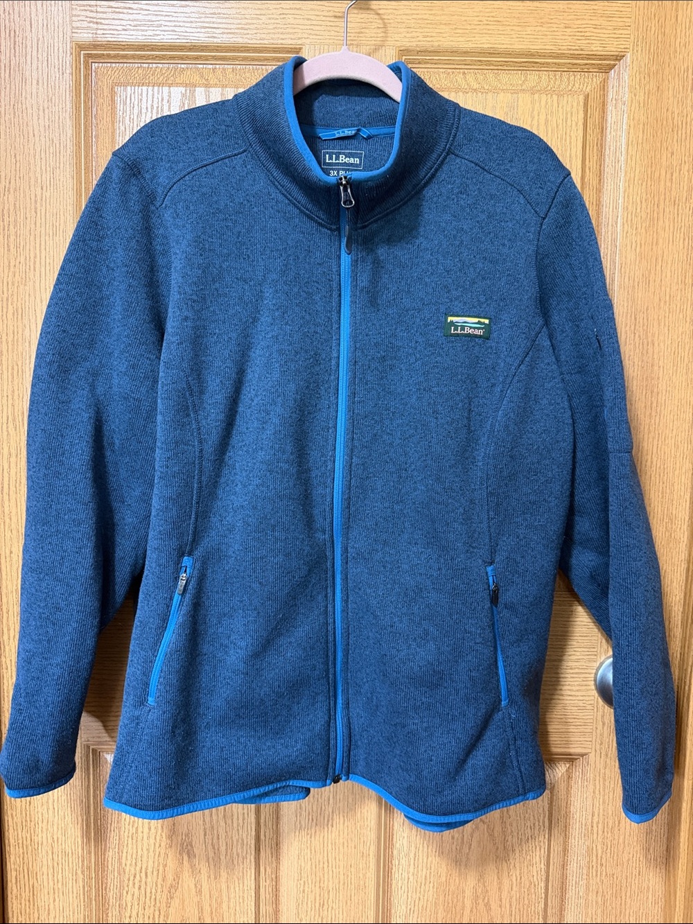 L.L. Bean Sweater-Fleece Full Zip Jacket Blue 3X Plus